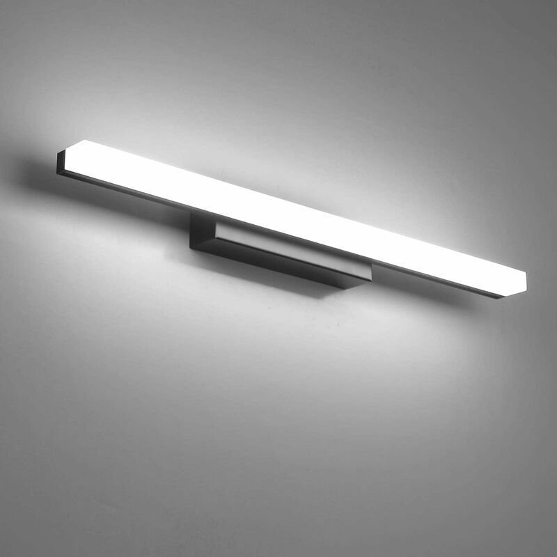 LED-Spiegellampe, Badezimmer-Wandlampe, 40 cm, Kaltweiß, 9 W, 6000 K, Schwarz, Innen-Badezimmerbeleuchtung, Lampe, Badez...