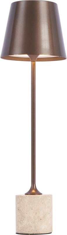Moderne Tischleuchte Dunkelbronze 37cm inkl. led Dimmbar IP54 Wiederaufladbar - Topi