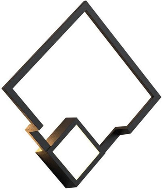 Inspired Mantra Fusion Boutique Boutique Square Wandleuchte, 18 W LED, 3000 K, 1150 lm, Schwarz, 3 Jahre Garantie