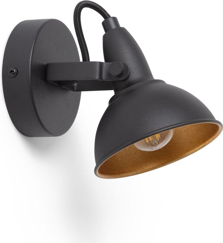 Wandleuchte Ausrichtbar Aluminium 1 Strahler Emer Schwarz Schwarz