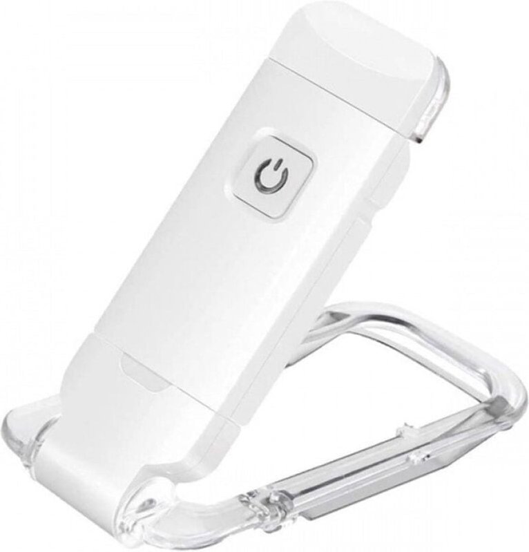 Wiederaufladbare LED-Leselampe mit USB-Anschluss, 3 Helligkeitsstufen – Weiß