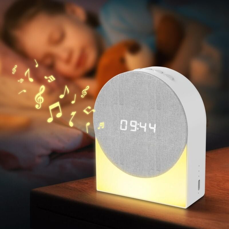 1-in-1 Digitaler Wecker + Weißes Rauschen + Bluetooth-Lautsprecher + Baby-Nachtlicht, Bluetooth-Lautsprecher-Wecker-Nach...