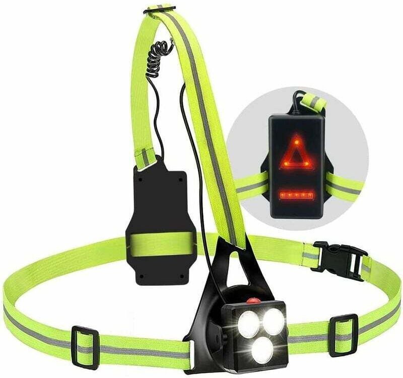 LED-Lauflicht mit Reflektorstreifen, per USB wiederaufladbar, 65° verstellbar, geeignet zum Joggen, Walken und für Outdo...