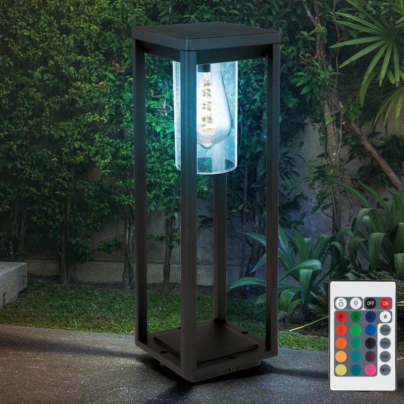 Etc-shop - Außen Steh Lampe dimmbar Garten Balkon alu Laterne fernbedienung im Set inkl. rgb led Leuchtmittel
