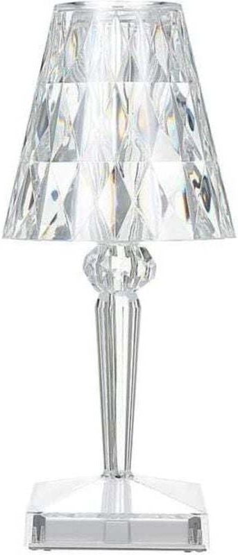 Ulisem Diamond Crystal Tischlampe, wiederaufladbare Kristall-Schlafzimmer-Nachttischlampe über USB, einstellbare Tempera...