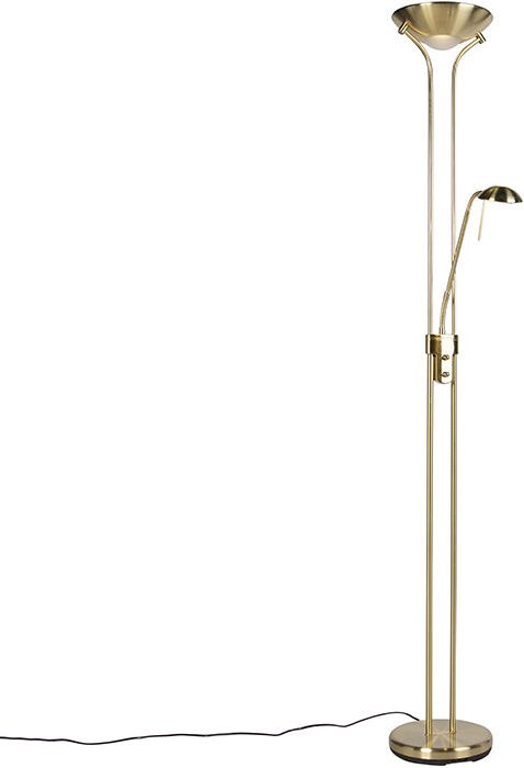 Stehleuchte gold mit Leseleuchte inkl. led und Dimmer - Diva 2