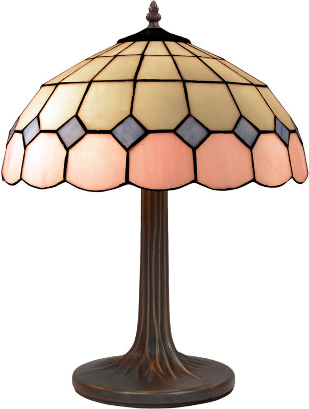 Tischlampe mit geformtem Sockel und Lampenschirm mit 40 cm Durchmesser, Pink-Serie