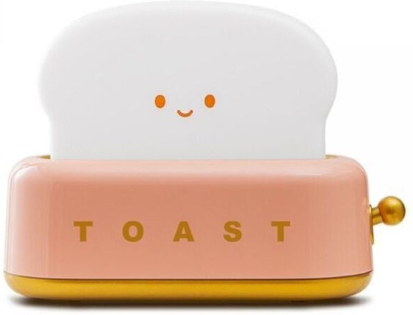 Pink Toast LED-Nachtlicht, wiederaufladbare Nachttischlampe für Kinder, einstellbare Helligkeit, mit Timerfunktion, Gebu...