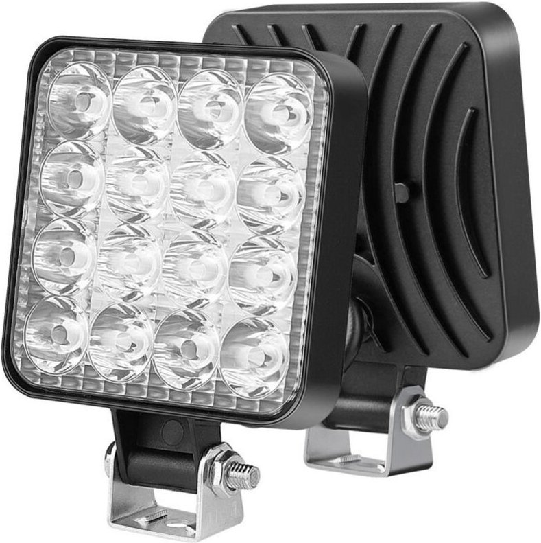 quadratische LED-Arbeitsscheinwerfer, 8,4 cm Mini-Lampe (48 W, 12 V), Scheinwerfer, Beleuchtung für Geländewagen, LKWs, ...