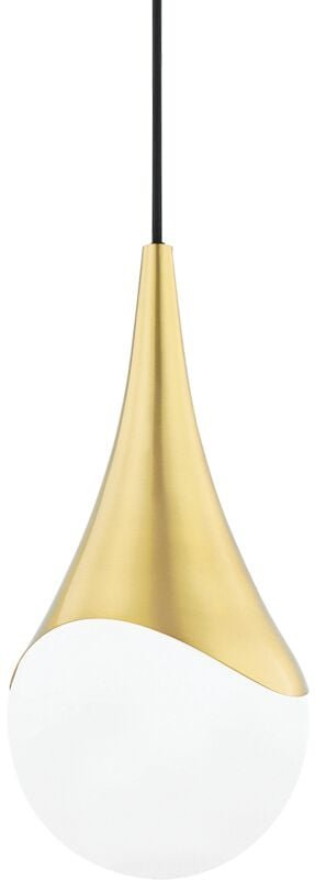 Ariana 1 leichte kleine Pendelleuchte aus gealtertem Messing - Hudson Valley