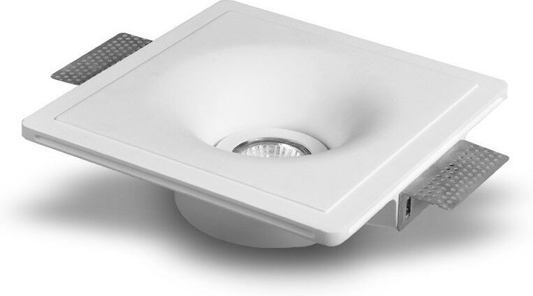 LED-Downlightring für Gips/Gipsplatten Integration für Glühbirne GU10 / GU5.3 Schnitt 207x207 mm UGR17 Weiß