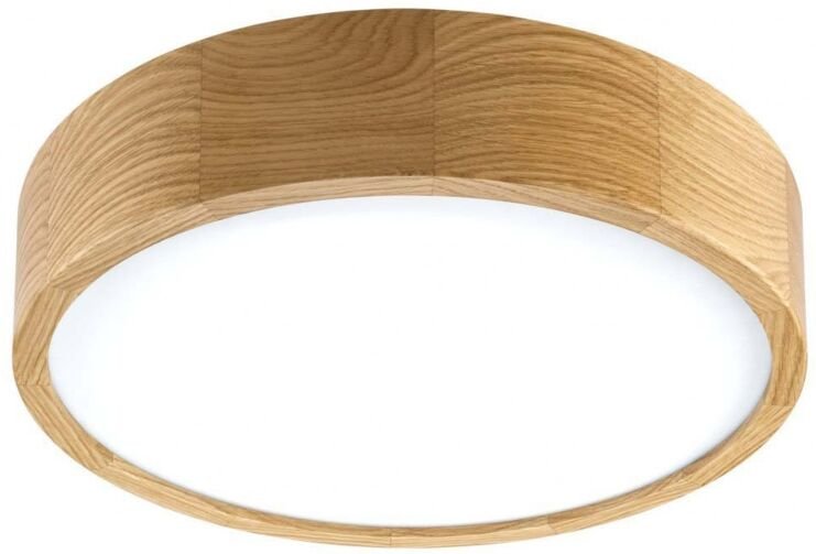 Deckenleuchte aus Eichenholz mit weißem Glas KANTE 14-421