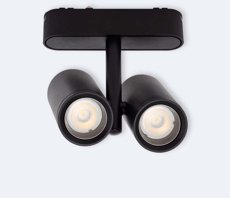 Thumbnail - LED-Strahler Doppelt Quarz Magnetschiene 25mm SuperSlim 16W 48V Schwarz 4000K Neutralweiß