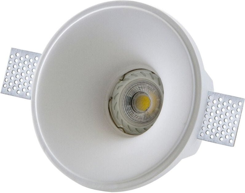 Trade Shop - fester einbau-spotlight-halter aus gips mit led-runder GU10-LAMPE 14X14CM -