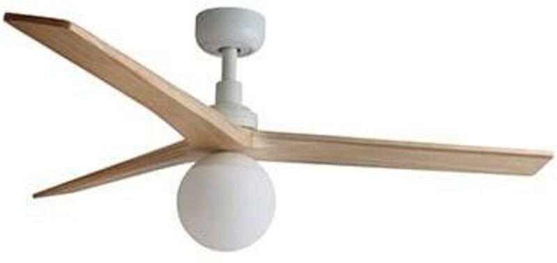 Klim m Ventilator mit Licht weiß/Eiche Ø125cm