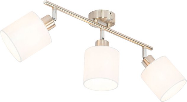 Deckenstrahler aus Stahl mit weißem Schirm, 3-flammig verstellbar – Hetta