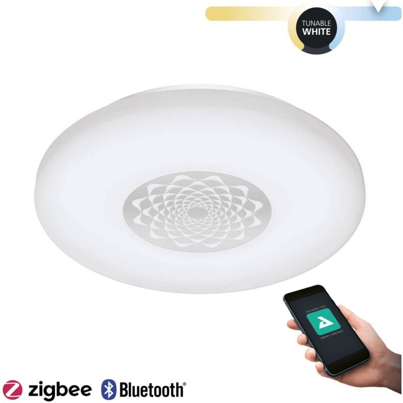 LED Deckenleuchte dimmbar über App Deckenlampe CCt Wohnzimmerlampe, 15,6W 1600lm warmweiß - kaltweiß, DxH 34 x 7 cm