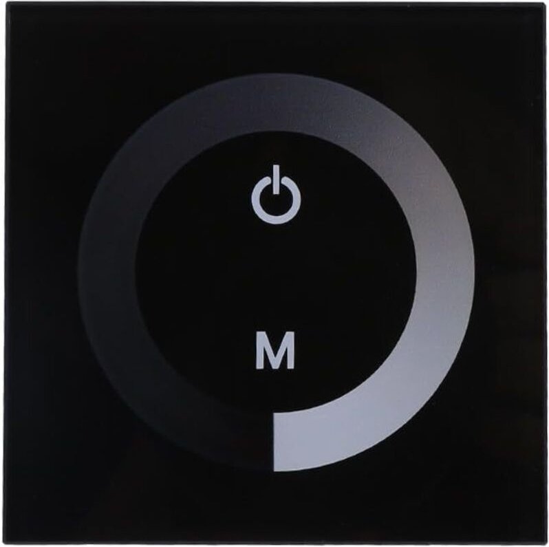 Fydun Dimmbarer LED-Touchpanel-Dimmer, einfarbig, Wandsteuerung, Touchpanel-LED-Lichtleiste, DC 12V-24V, geräuschlos (Sc...