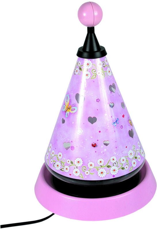 Niermann - Tischleuchte Carrousel margeriten, projiziert süße Herzen ins Kinderzimmer