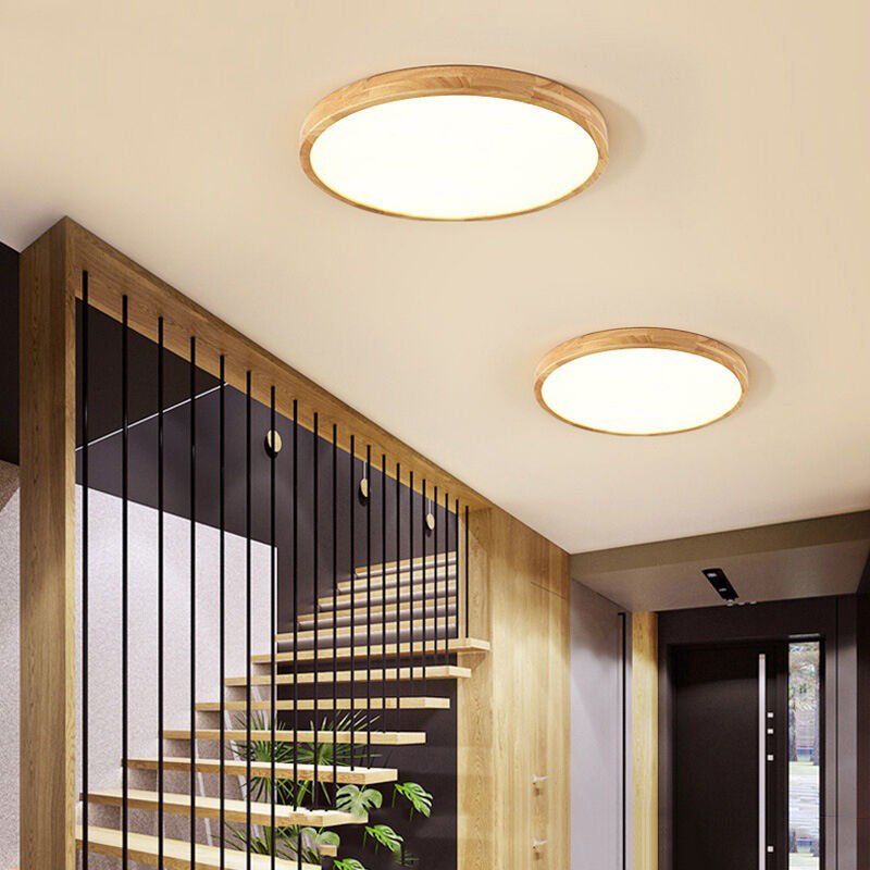 2 Stücke Modern LED Deckenleuchte Rund Deckenlampe Semi-Flush Mount Wohnzimmerlampe Neutrales Licht Ø40cm