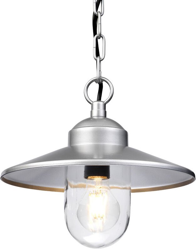 Elstead Klampenborg - 1 leichte Deckenleuchte für den Außenbereich Silber IP44, E27