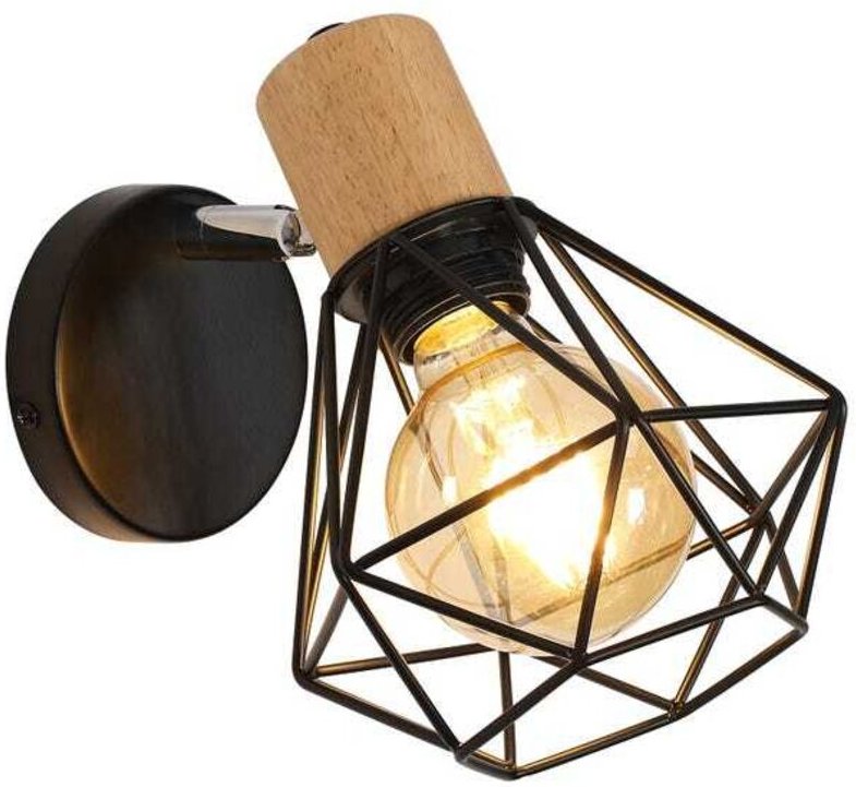 Industrie Wandleuchte E27 – Schwenkbare Wandlampe 360° Metallkäfig Vintage