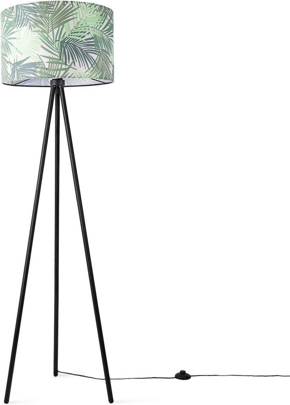 Paco Home - Stehlampe Wohnzimmer Lampenschirm Büro Stativ Leselampe Deko Kinderzimmer Jungle Grün (Ø45.5cm), Stehleuchte...