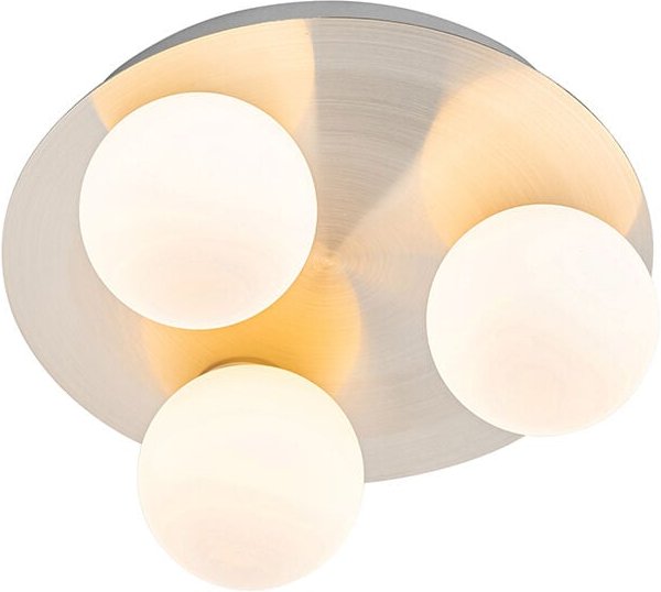 Qazqa - Moderne Badezimmer-Deckenleuchte Stahl 3-flammig - Cederic