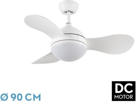 Fabrilamp - Lüfter dc solid 24w white 3-stage 91d 2640lm 3000k,4000k,6500k remote+memory+timer