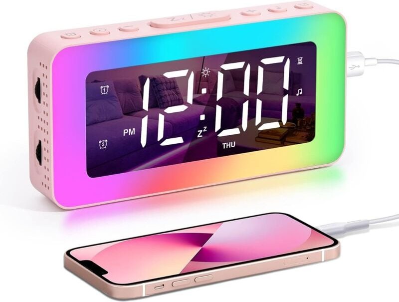 Wecker für Kinder und Erwachsene – Digitaluhr mit Doppelalarm, 8 Schlafgeräuschen, Nachtlicht und Schlaftimer