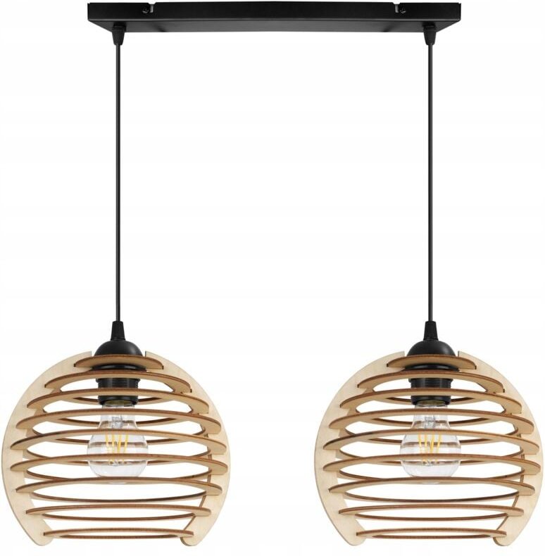 Hängelampe, Deckenleuchter, Holz, LED-Lampenschirm