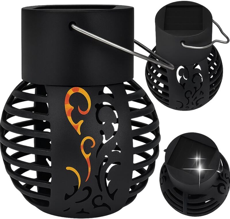 Solar-Gartenleuchte, hängende Kugellaterne, für Terrasse, Balkon, Garten, 9x7, Muster 2