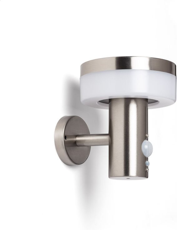 Led Wandleuchte für Außen Solar 1,5W Aluminium mit Bewegungssensor Ashier Silber