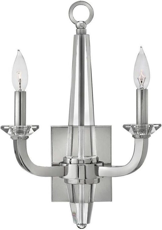 Ascher Hinkley 2 Light Wandleuchte Nickel poliert