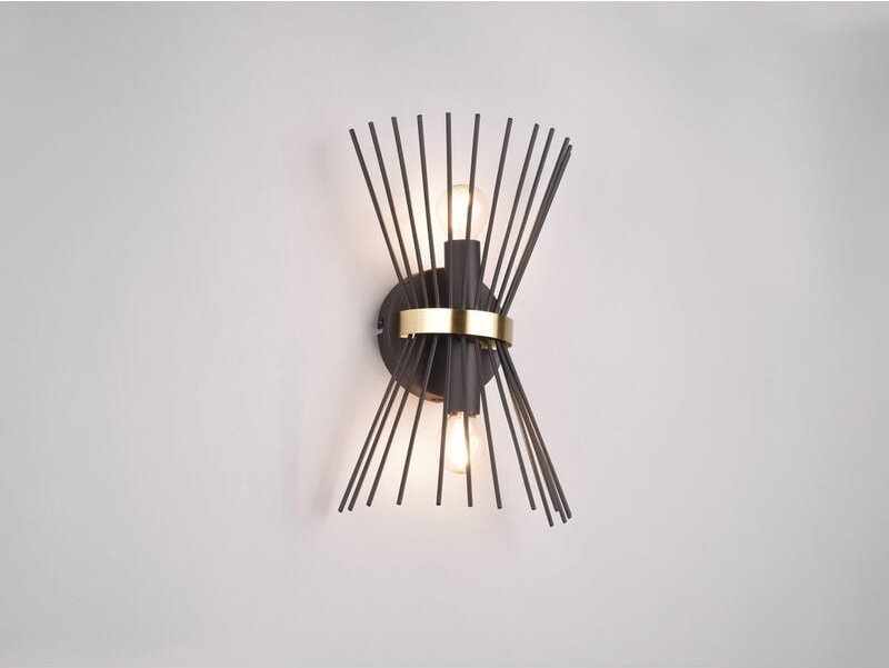 Ausgefallene led Wandleuchte Up and Down Schwarz-Gold, Höhe 31cm