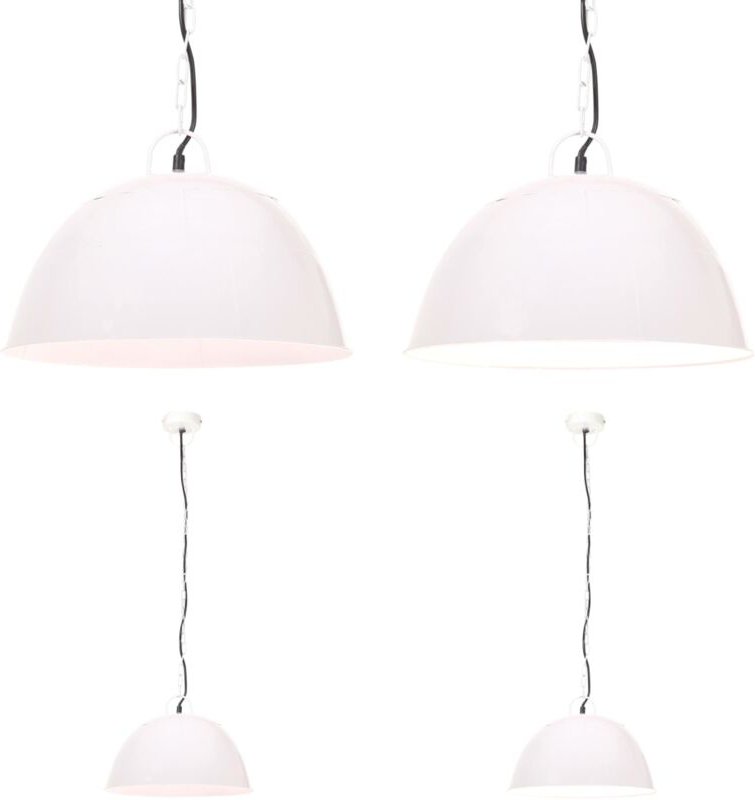 Hängelampe Vintage Industriestil 25 w Weiß Rund 41 cm E27 - Industrielampen - Vintagelampe - Hängeleuchte - Wohnraumbele...