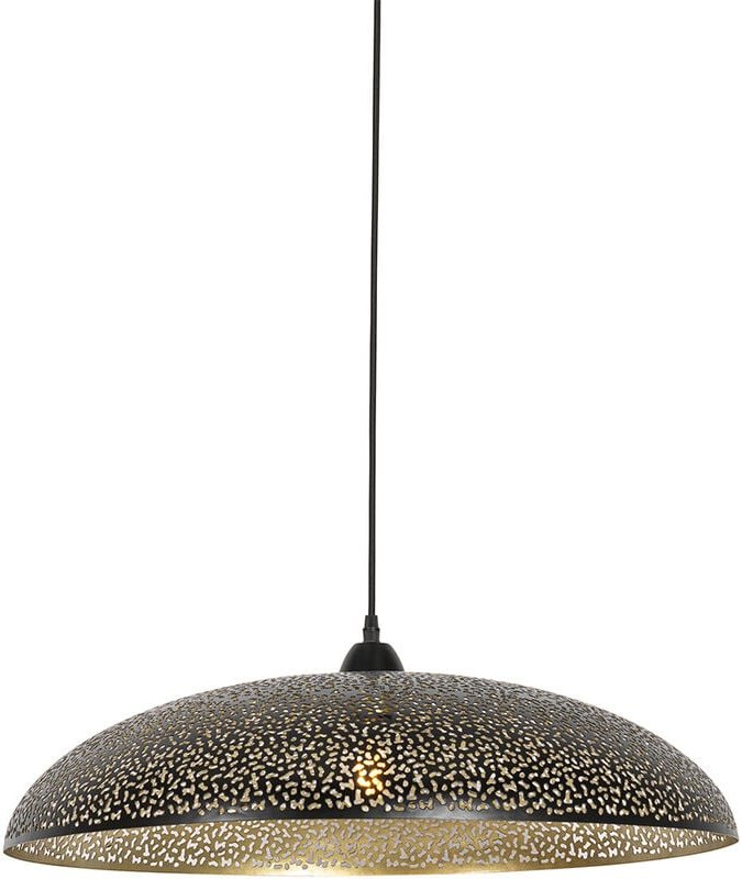 Industrielle Hängelampe schwarz mit Gold 60 cm - Japke