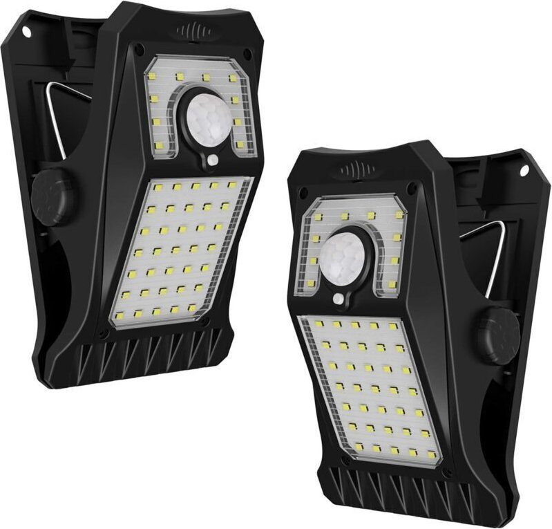 45 LED-Solarleuchte für den Außenbereich mit Bewegungsmelder und Klemme, 3 Modi und 3 Montagemethoden, IP65 wasserdichte...
