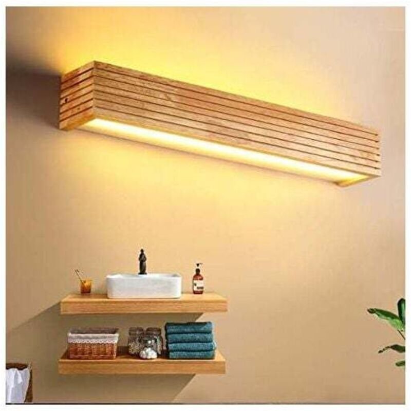 LED-Wandleuchte für den Innenbereich, Holz-Wandlampe mit warmem Licht für Schlafzimmer, Wohnzimmer, Büro, Flur (35 cm, n...