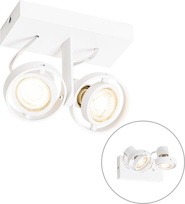 Moderner Deckenstrahler weiß 2-flammig GU10 50mm - Master