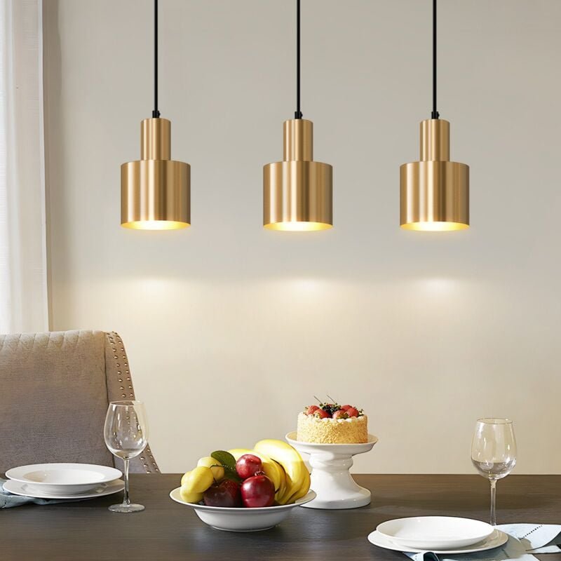 Thumbnail - Pendelleuchte Esstisch Hängelampe Vintage -Pendellampe Esszimmer 3 Flammig Esszimmerlampe Gold Modern Design Metall Esst...