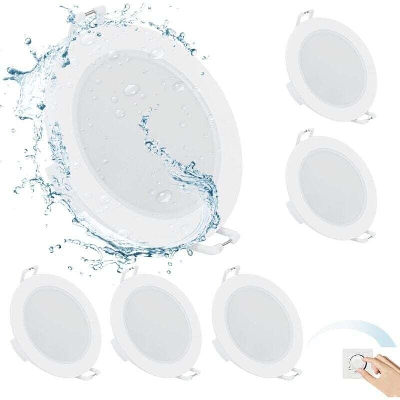 LED-Einbaustrahler, 6 x 6 w, superflacher LED-Strahler, Kaltweiß 6500 k, LED-Deckeneinbauleuchte für Badezimmer IP65, Lo...