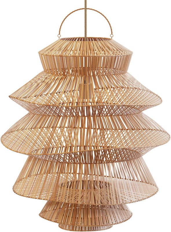 Hängelampe aus Rattan - Boho Bali - Ferta Naturfarben