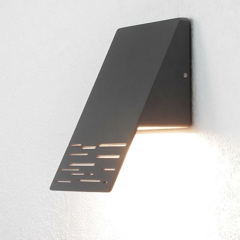 Licht-erlebnisse - led Außenlampe Anthrazit Wandleuchte außen b: 15 cm Aluminium Wandlampe Haus Fassade