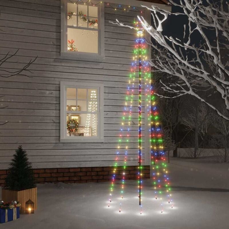 LED-Weihnachtsbaum mit Erdnägeln Mehrfarbig 310 LEDs 300 cm vidaXL