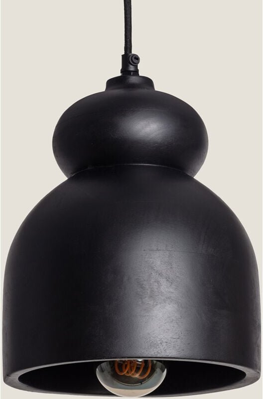 Ledkia - Pendelleuchte aus Holz Vakarai Schwarz