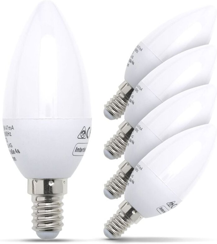 LED Glühbirne E14 5er Set - 5W, 470lm, 3000K warmweiß, weiß