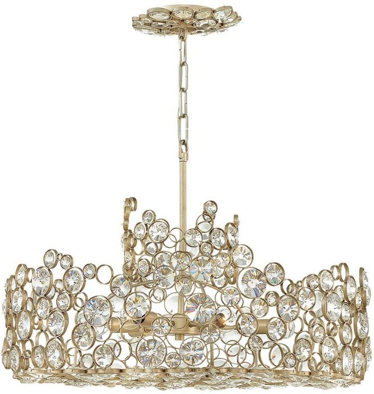 Kronleuchter Hängelampe Deckenleuchte Silber Esszimmerleuchte d 61 cm Luster