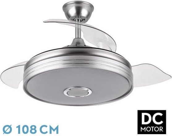 Thumbnail - Ventilator dc 72W, 6120 lm, Bluetooth, 3 Flügel, 6 Positionen de Geschwindigkeit, ideal zum Kühlen und zur Verbesserung ...
