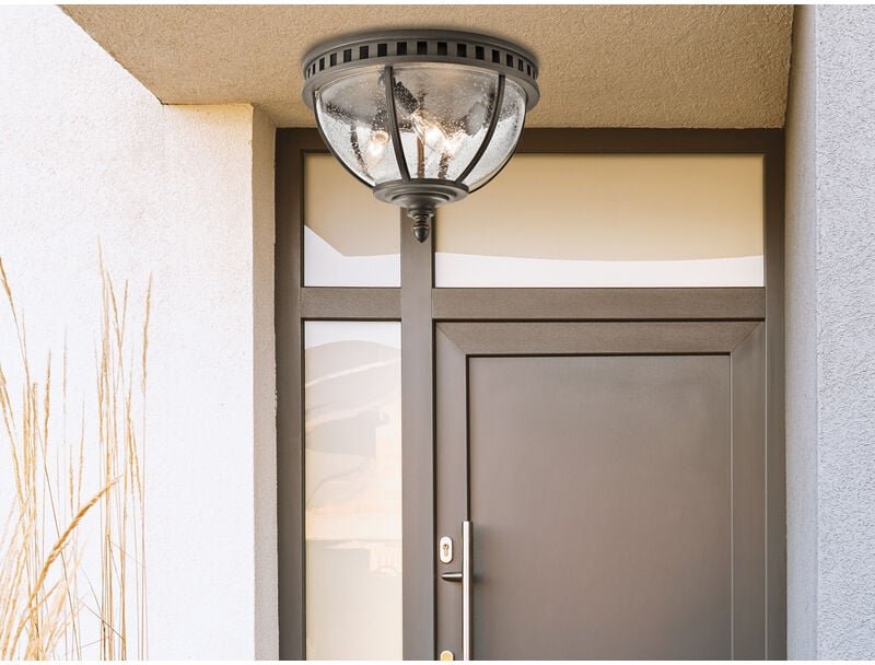 Meinewunschleuchte - led Jugendstil Deckenleuchte für Innen & Außen, Anthrazit Ø30,5cm